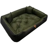 Dogs4Life Hundebett XXL | Groß, Mittelgroß, Klein | Hundekissen | Outdoor | Wasserabweisend (L, Khaki)