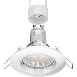 ledscom.de LED Decken-Einbaustrahler CIRC weiß GU10 LED Lampe 227lm 110° warmweiß