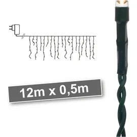 ECD Germany Lichtervorhang LED 12 m Warmweiß