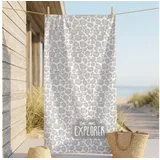 MTOnlinehandel Fernweh Badetuch 100 x 200 cm grau