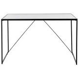 Jahnke Glam Desk SW/MARMOR WS Schreibtisch Schwarz, Weiß, Metall, Holzwerkstoff, rechteckig, eckig, Flachrohr, 60x73x120 cm,