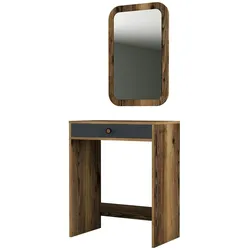 Dmora Konsolentisch Dplacch, Ausziehbarer Mehrzwecktisch, Eingangskonsole, Regal mit Erweiterungen, 70x85h40 cm, Walnuss und Anthrazit
