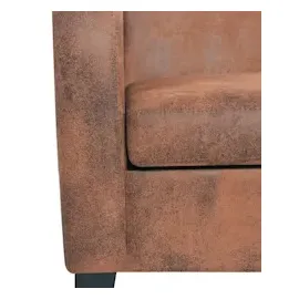 vidaXL Sofa Kunstleder Wildleder-Optik Braun