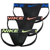 Nike Underwear String JOCK STRAP 3PK (Packung, 3-St., 3er) mit NIKE Logo-Elastikbund schwarz L (50)