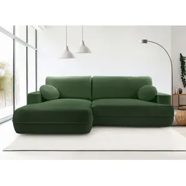 ax living Ecksofa mit Schlaffunktion Grün Peoni 267 cm breit elegant L
