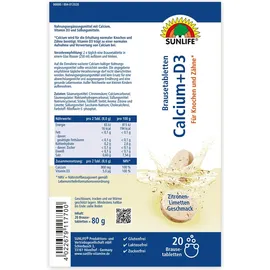 Sunlife Calcium + D3 Brausetabletten 20 St.