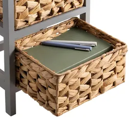 CARO-Möbel Nachttisch braun, Holz Paulownia Mode, 30x39x25 cm, Schlafzimmer, Nachttische