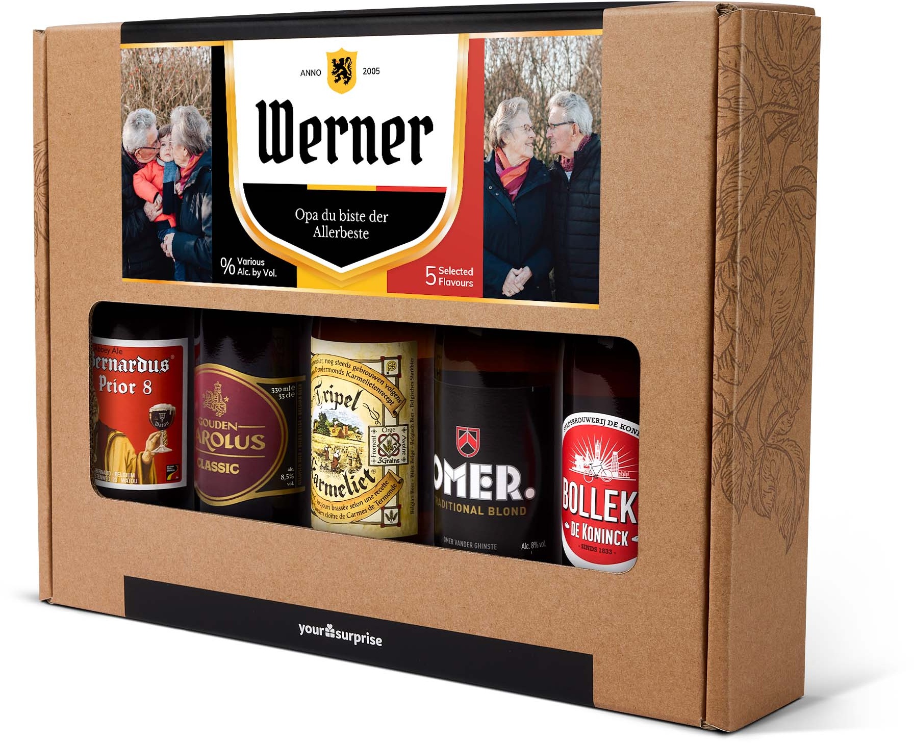 Personalisiertes Bier Geschenkset - Belgisches  Bier - Opa