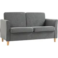 Homcom 2 Sitzer Sofa mit Holzbeine Leinenoptik