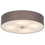 Qazqa - Modern Country Deckenleuchte I Deckenlampe I Lampe I Leuchte grau 50 cm - Drum mit SchirmI 4-flammig I Wohnzimmer I Schlafzimmer - Textil R... - Grau