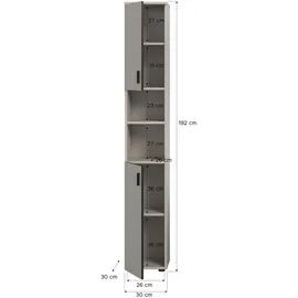 Möbel Boss Mone Hochschrank 30 x 192 x 30 cm Kaschmir/Kunststoff