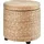 Homcom Sitzhocker mit Stauraum Fußhocker Aufbewahrungsbox abnehmbarer Deckel, Stroh Rattan, Khaki