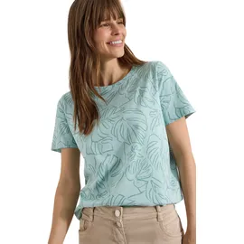 Cecil Kurzarmshirt Blätterprint Blau M