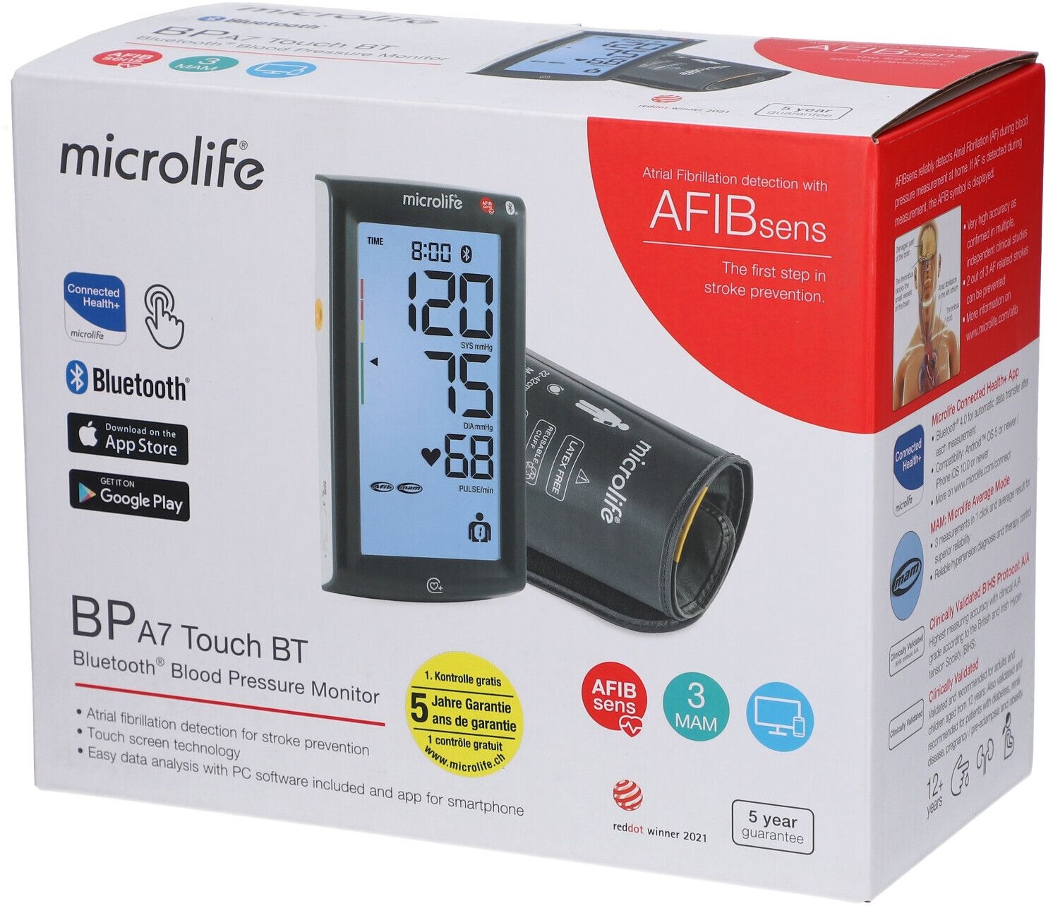 Microlife® Blutdruckmessgerät A7 Touch Bluetooth