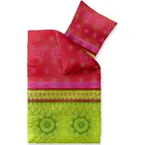 CELINATEX Fashion Bettwäsche 135x200 cm 2teilig Baumwolle, Bettgarnitur für Sommer und Winter, Ganzjährig, Bettbezug, Bettenset, Schöner Wohnen Lindsay Blumen Grün Rot