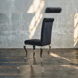 KAWOLA Stuhl LEIA Esszimmerstuhl Barock Velvet schwarz