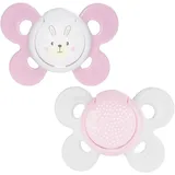 Chicco PhysioForma Comfort Schnuller 0-6 Monate, 2 Stück, Schnuller mit Silikon-Sauger, Unterstützt Physiologische Atmung und Fördert Korrekte Entwicklung des Mundes