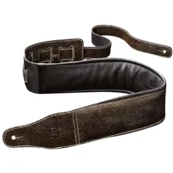 Harvest Bassgurt Buffalo Retro Vintage Crackle Lang Braun - Gitarrengurt