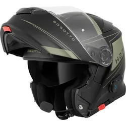 Bogotto H271 Taog Bluetooth Klapphelm, schwarz-grün, Größe L für Männer