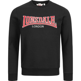 Lonsdale Herren Rundhals Sweatshirt schmale Passform Berger LP181, schwarz, XL