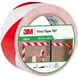 3M 767i Gefahren-Markierungs-Klebeband, 50 mm x 33 m, Rot/Weiss