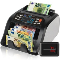 Jubula Banknotenzähler Mv-300, EUR USD GBP, Geldzählmaschine für gemischte Geldscheine, Exakt schwarz