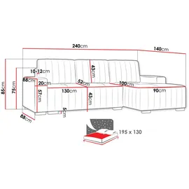 Mirjan24 Ecksofa Blau,