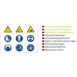 Warnschild Aufkleber 100 x 75mm für Werkzeugmaschinen