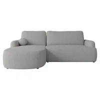 MIRJAN24 Ecksofa Loridu Cord, Wohnzimmmer L-Form mit Schlaffunktion und Bettkasten (Farbe: Poso 110, Seite: Links) - Grau
