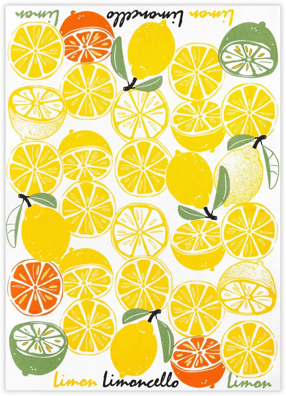 Kracht Küchen Textilien Limoncello Halbleinen Küchentuch bedruckt 50x70 cm bunt 3er Pack - bunt