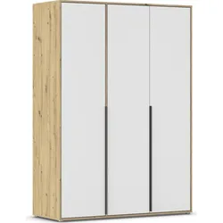 Drehtürenschrank »Kleiderschrank Schrank Garderobe Wäscheschrank NAGATA viel Stauraum«, (in 3 verschiedenen Ausstattungen BASIC/CLASSIC/PREMIUM), mit modernen Stangengriffen in Graumetallic TOPSELLER MADE IN GERMANY, Eiche Artisan/Alpinweiß, ,...