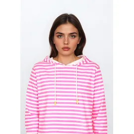salzhaut Hoodie Streifen Pink/Weiß 3XL