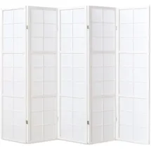 Homestyle4u Paravent Raumteiler Shoji Weiß Holz 220x175x2 cm - Paravents, Paravents