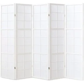Homestyle4u Paravent Raumteiler Shoji Weiß Holz 220x175x2 cm - Paravents, Paravents