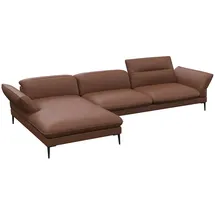 flexlux Ecksofa FLEXLUX "Salino, Funktionssofa mit Recamiere, Relaxsofa, Ecksofa", braun (old chestnut braun), B:340cm H:88cm T:182cm, Sofas, Ecksofa, Sofa mit Arm- und Kopfteil-Verstellungen, Kaltschaum & Stahl-Wellen