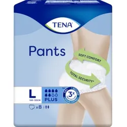 TENA Pants Plus Inkontinenzhosen, Sicherer Schutz bei mittlerer Blasenschwäche, 1 Karton = 4 Packungen à 8 Inkontinenzhosen, Größe: L
