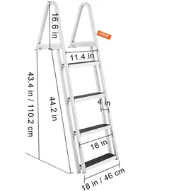 Vevor Dockleiter Aluminium 4 Stufen