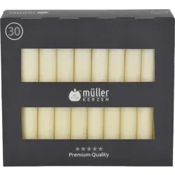 Müller Kerzen Tafelkerzen, vanille 2211802138 , 1 Packung = 30 Stück, (Ø x H): 20 x 175 mm