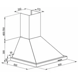 Respekta CH 22078 IXB Wandhaube 60 cm