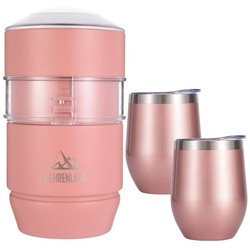 Behrenland Weinkühler Behrenland Weinkühler mit zwei Bechern, Flaschenkühler Sektkühler, HandsDry Design rosa