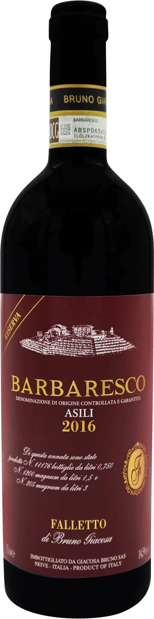 2016 Barbaresco Riserva Asili - rotes Etikett