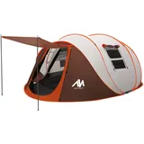 AYAMAYA Pop Up Zelt 6 Personen Easy Pop Up Zelte für Camping mit Vorraum, Doppellagig Wasserdicht Instant Setup Popup Zelt Große Familie Camping Zelte Strand Pop-Up Zelt Platz für 2/3/4/5/6 Personen