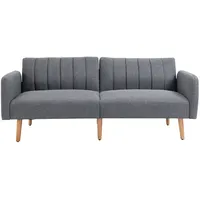 Homcom Schlafsofa mit verstellbarer Rückenlehne grau 173B x 75T x 73H cm