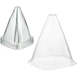 Relaxdays Pflanzenhut, 32er Set, Schneckenschutz, Frostschutz, HxBxT: 22 x 19 x 19 cm, Pflanzenhütchen PVC, transparent