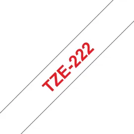 Brother TZe-222 laminiert rot auf weiß 0,9cm x 8m