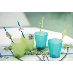 840 Mehrweg Becher grün Plastikbecher 250ml Wiederverwendbar Frost bunt