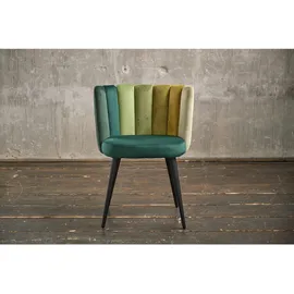 KAWOLA Stuhl JADA Esszimmerstuhl Velvet grün Fuß schwarz