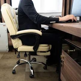 MT MALATEC Bürostuhl mit Fußstütze - beige Malatec 23287 - Beige
