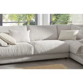 KAWOLA Ecksofa Madeline Cord Recamiere rechts hellgrau