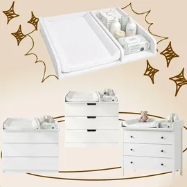 comfortcove Wickelaufsatz Wickeltisch Kommode Weiß Matratze 50 cm mit Ablage 80x70 Universal für MALM HEMNES Baby Wickelkommode - Weiß